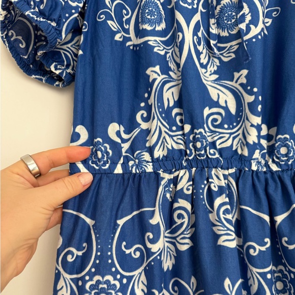 Primark Blue and White Patterned Maxi Dress - Picture 5 of 9